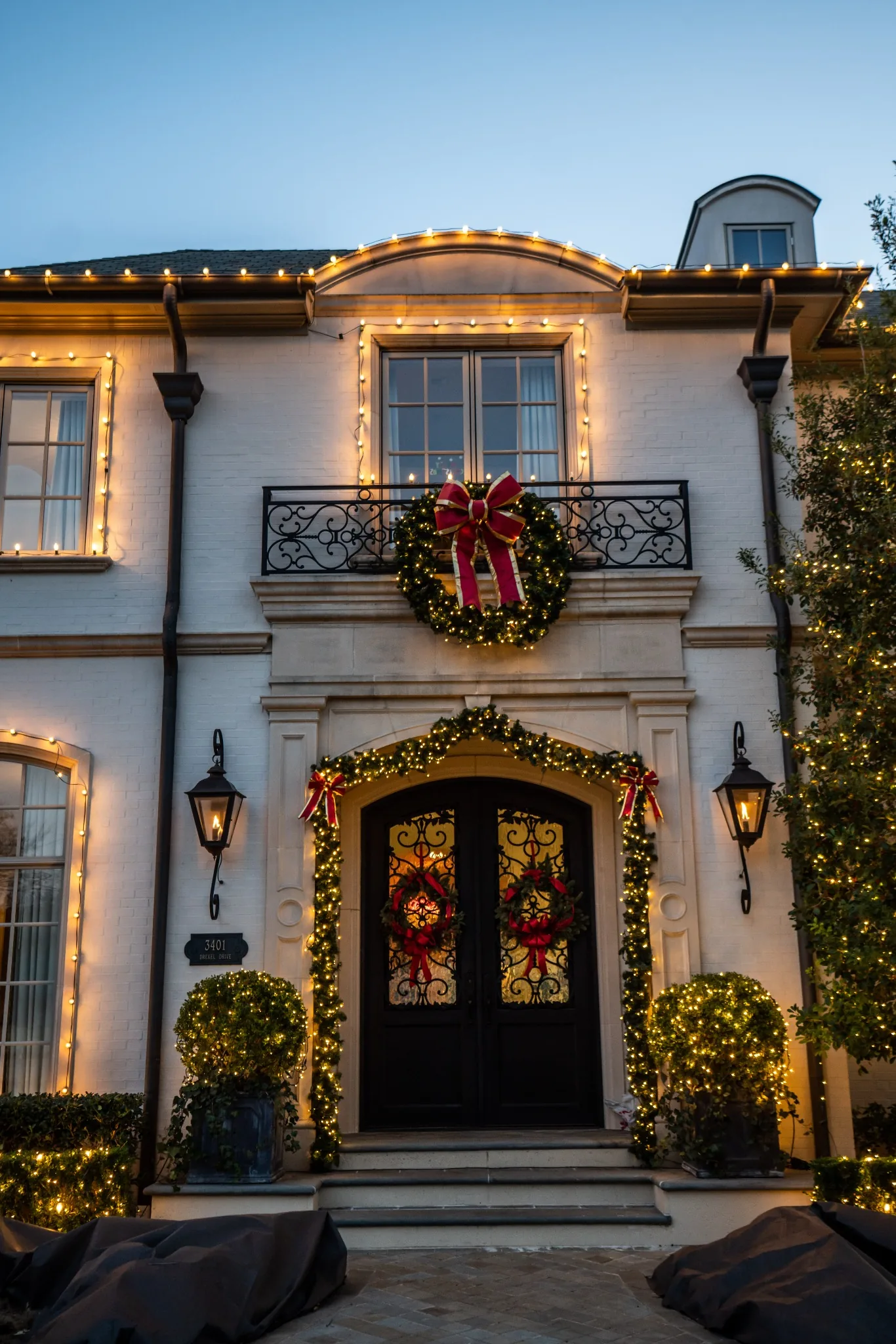 Professional Christmas light installation on a Corpus Christi residence